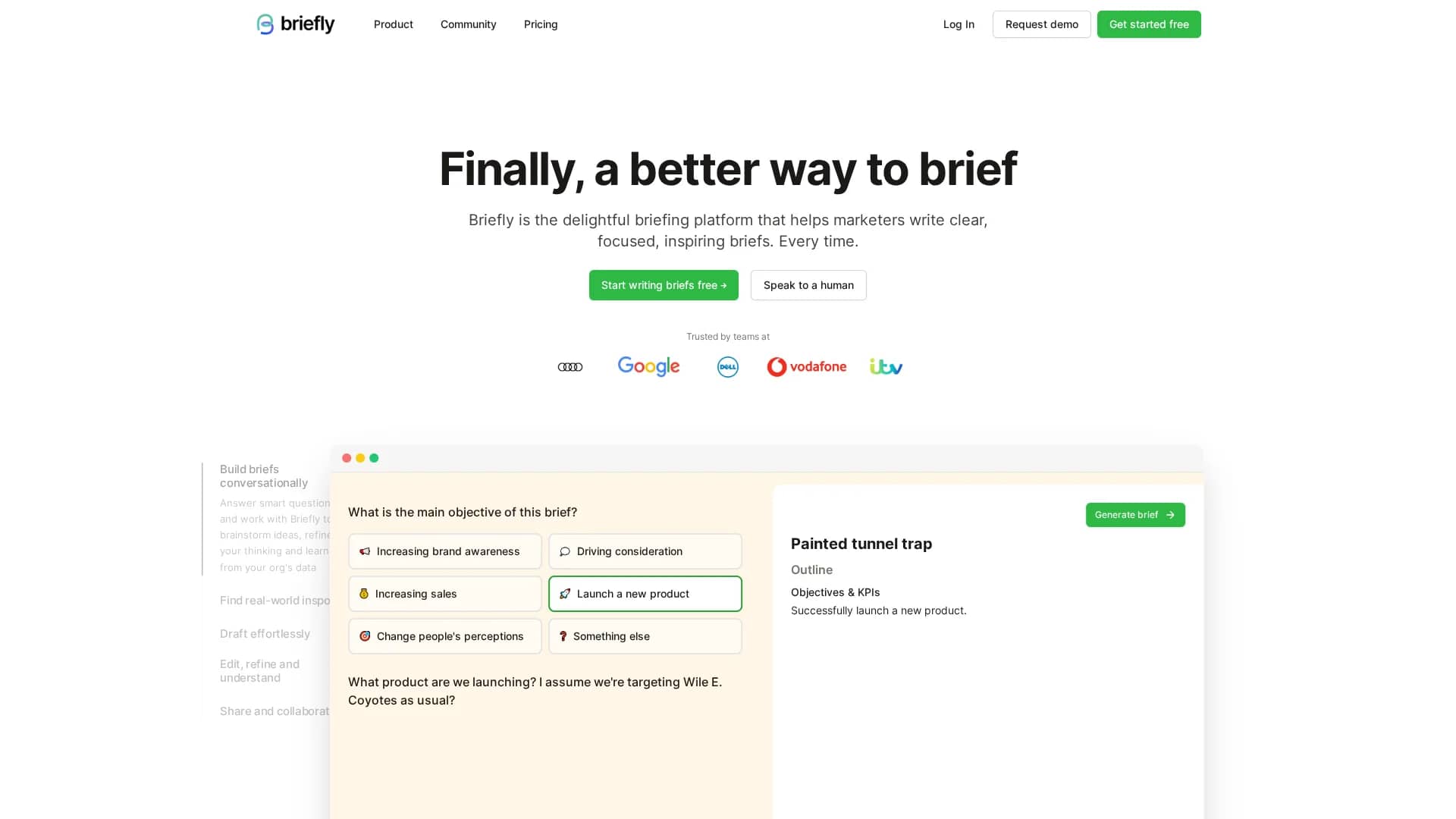 briefly homepage