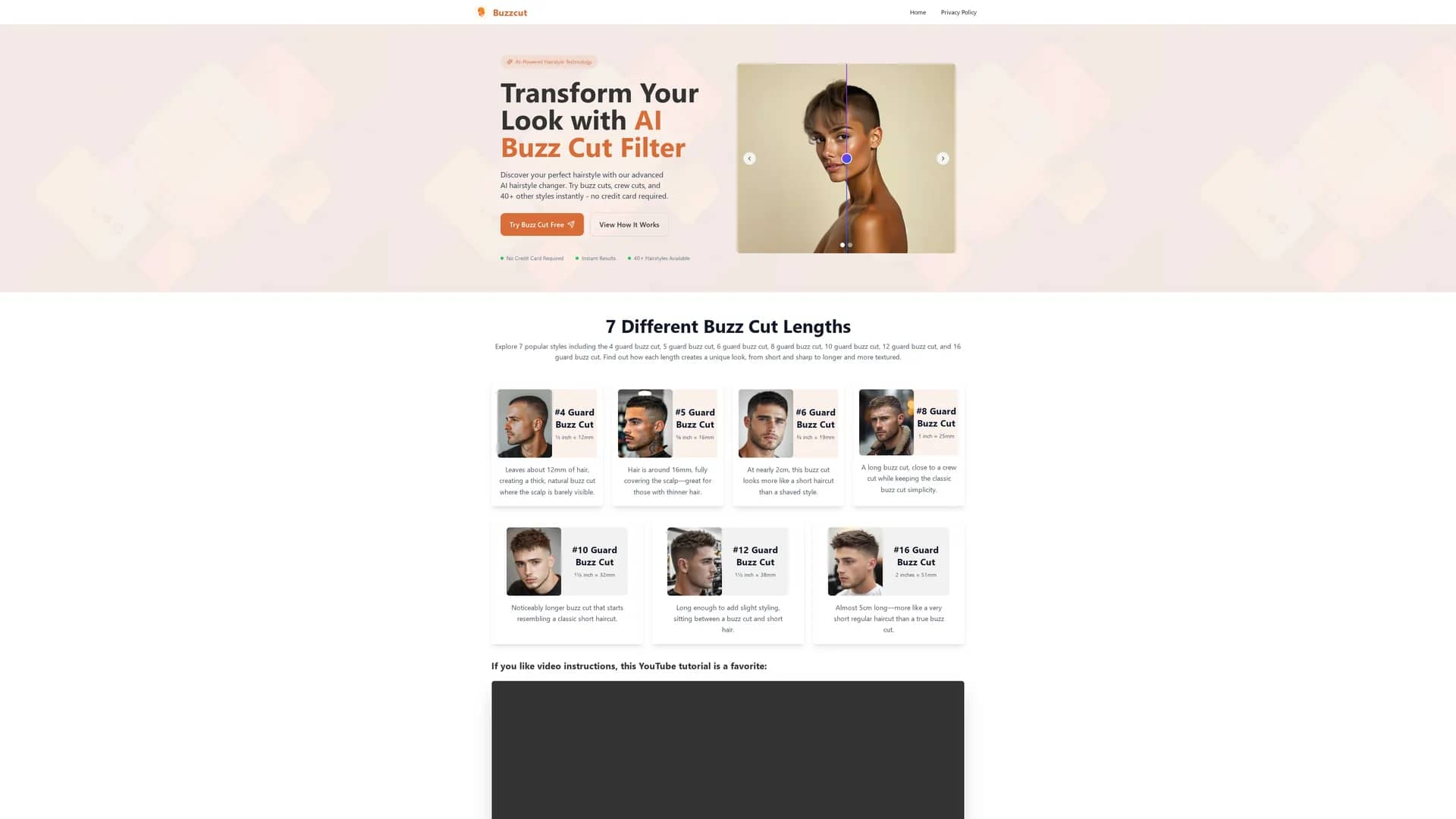buzzcut-ai homepage