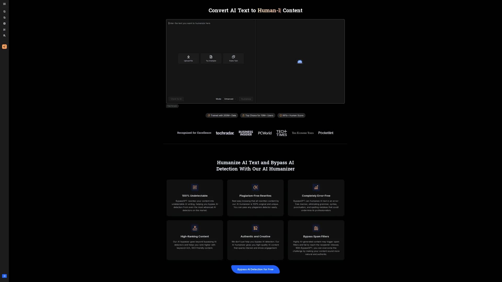 bypassgpt homepage