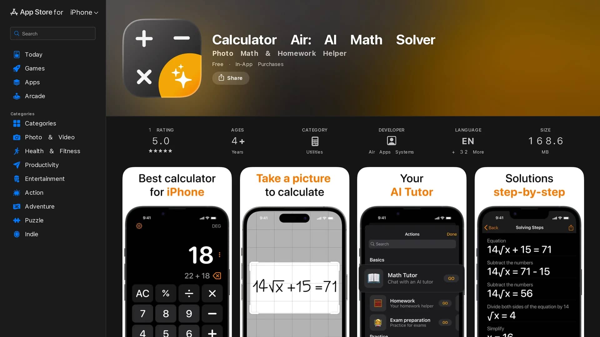 calculator-air homepage
