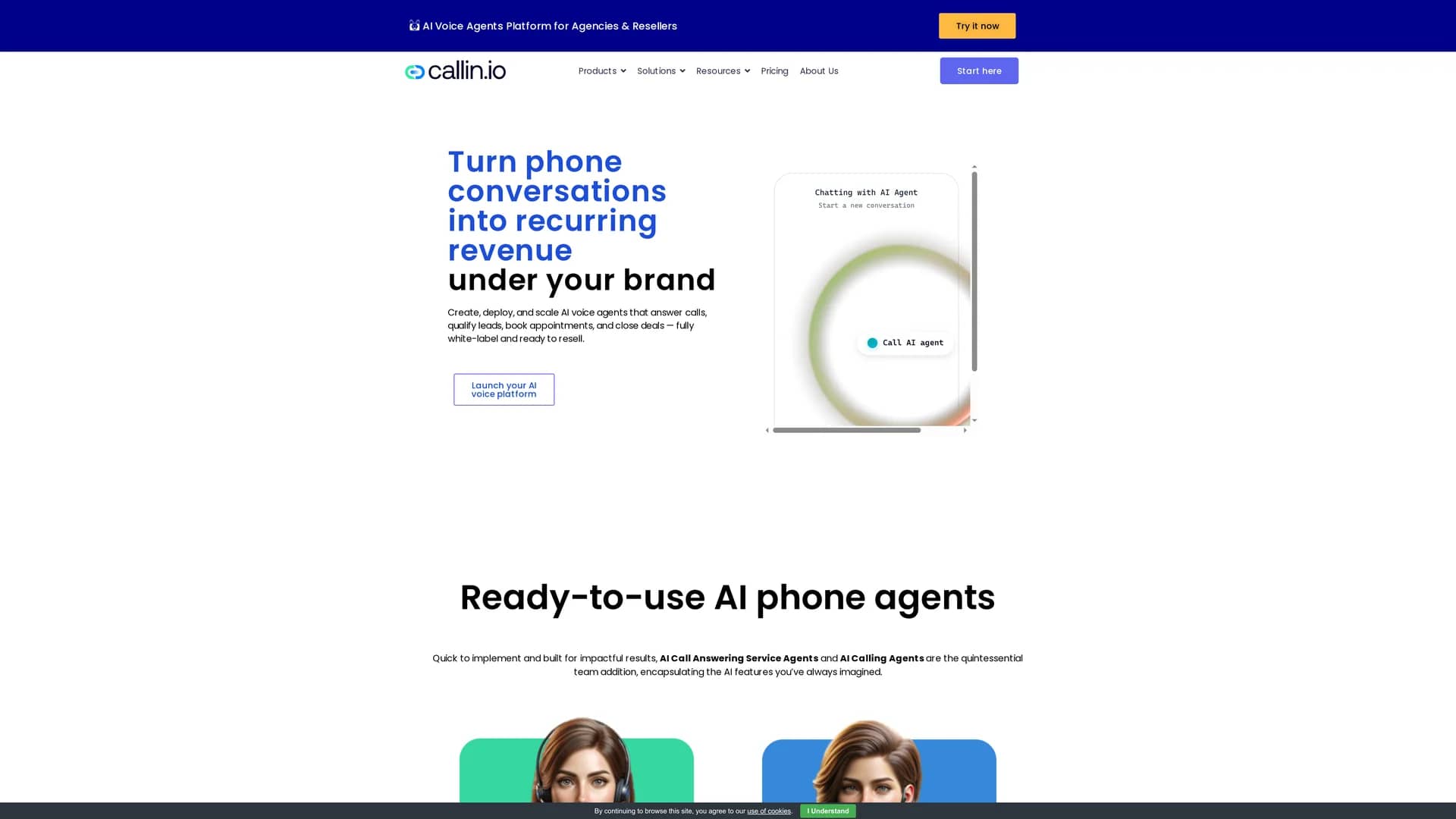 callin homepage