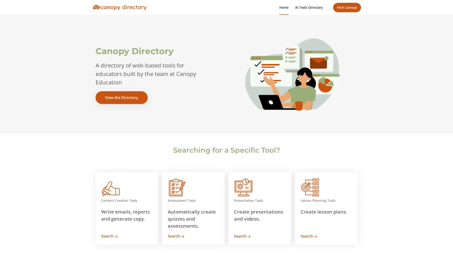 canopy-directory homepage