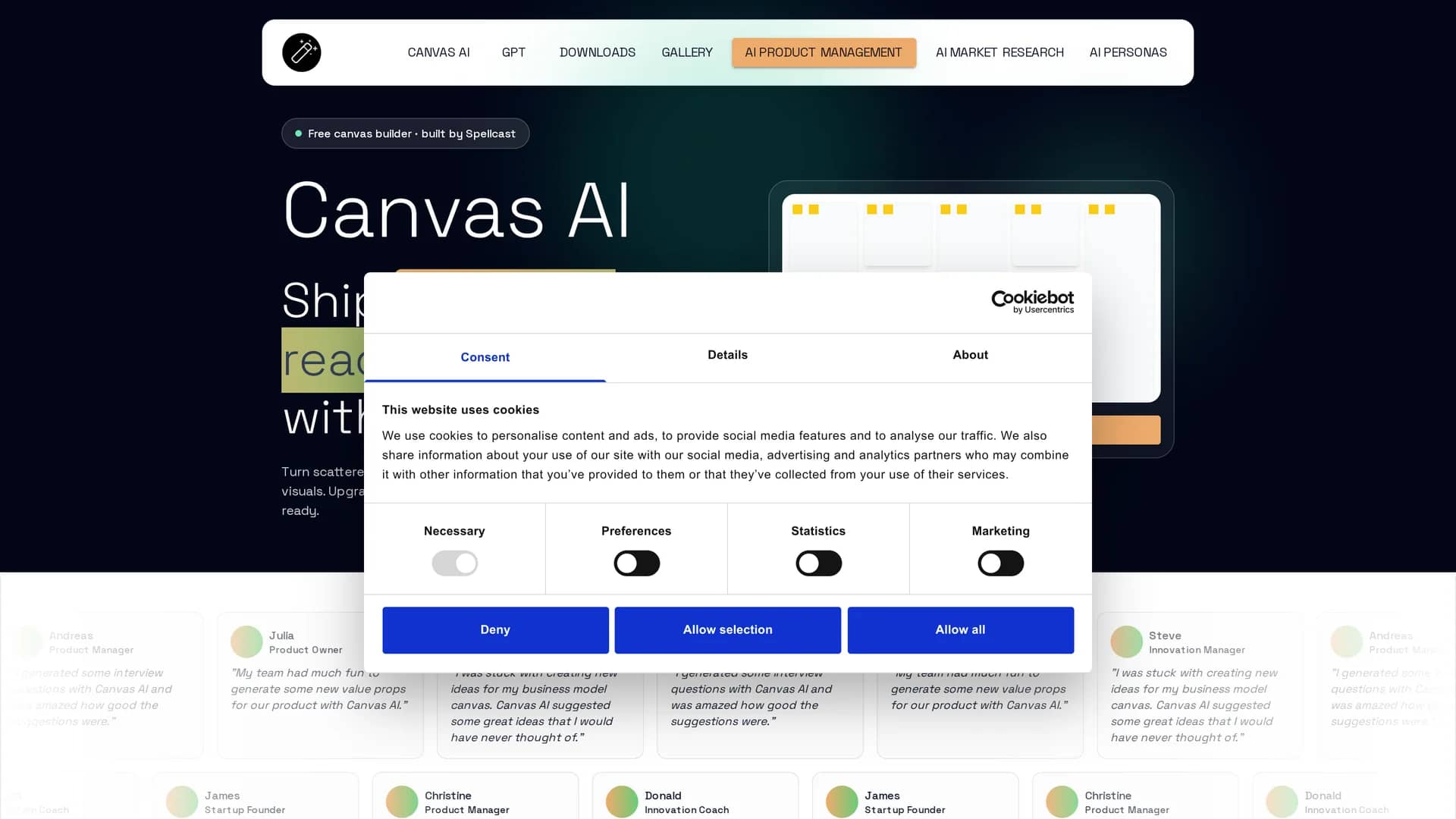canvas-ai homepage