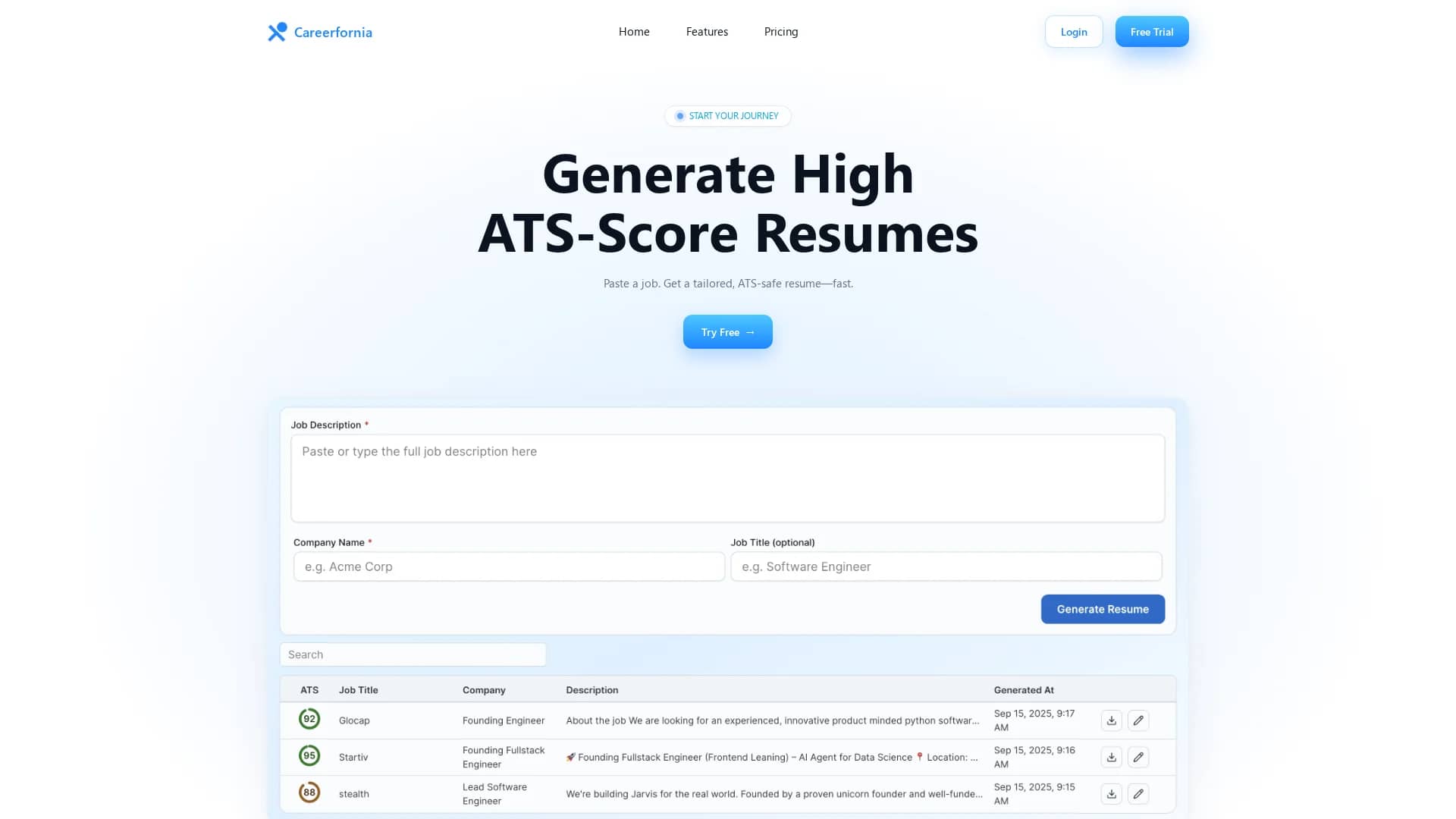 careerfornia homepage