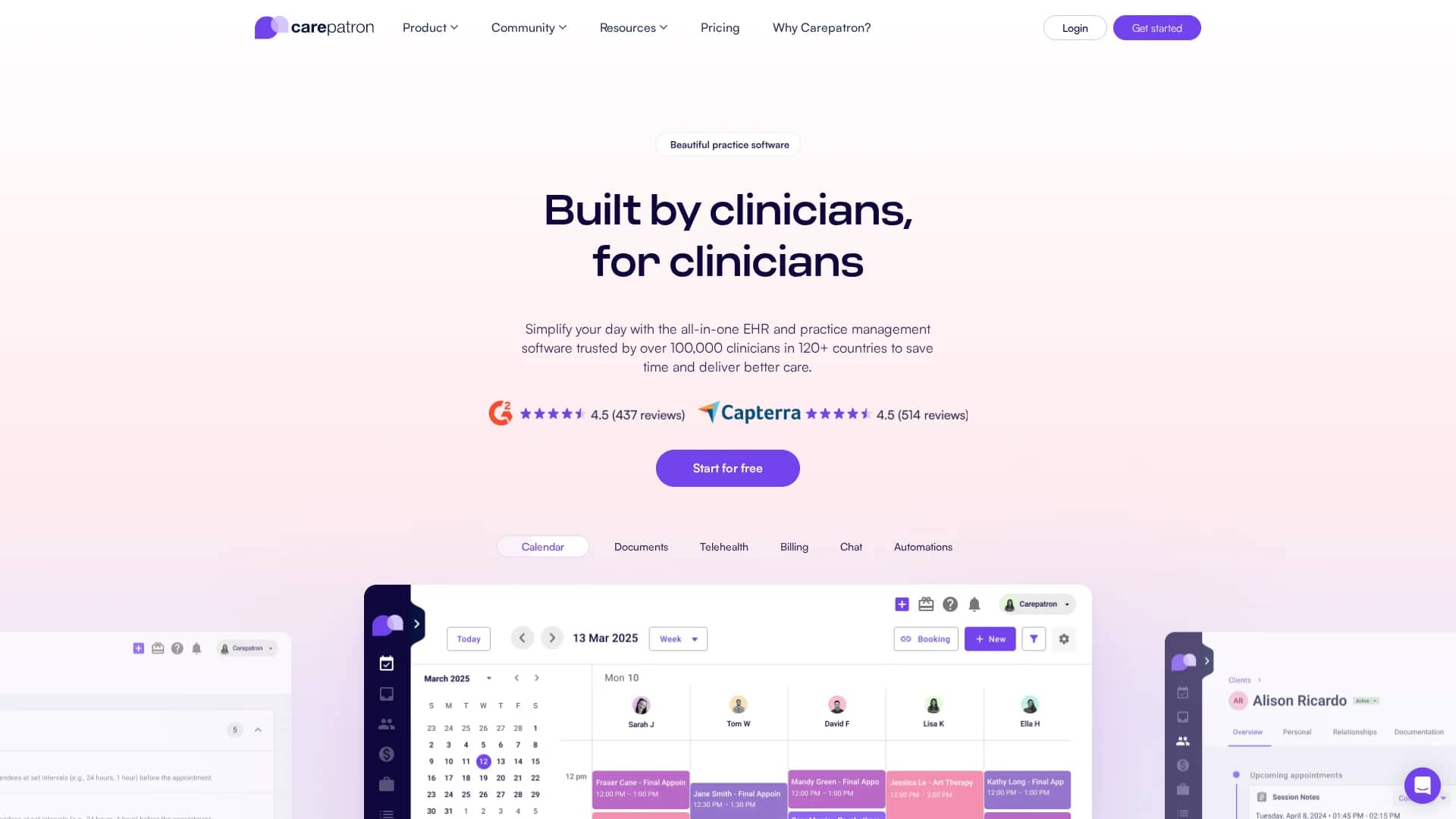 carepatron homepage