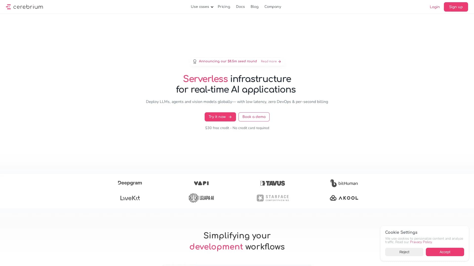 cerebrium homepage