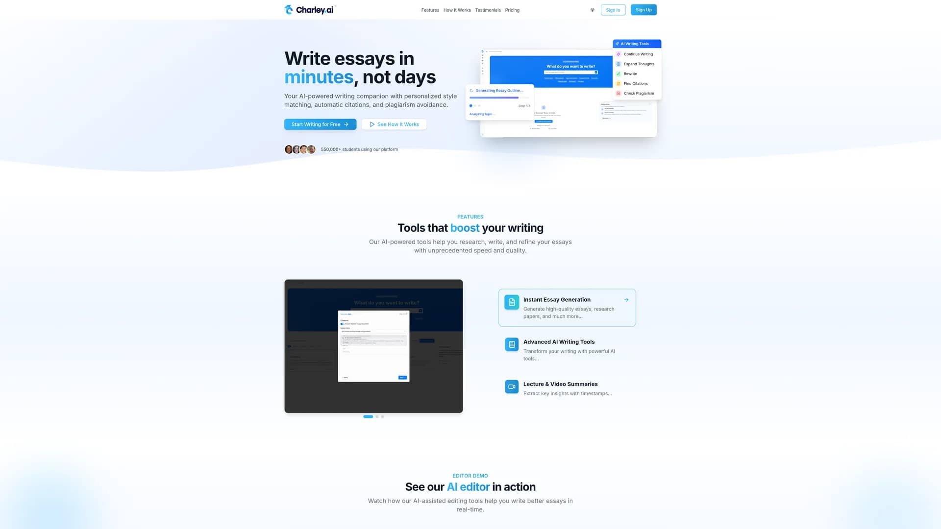 charley-ai homepage