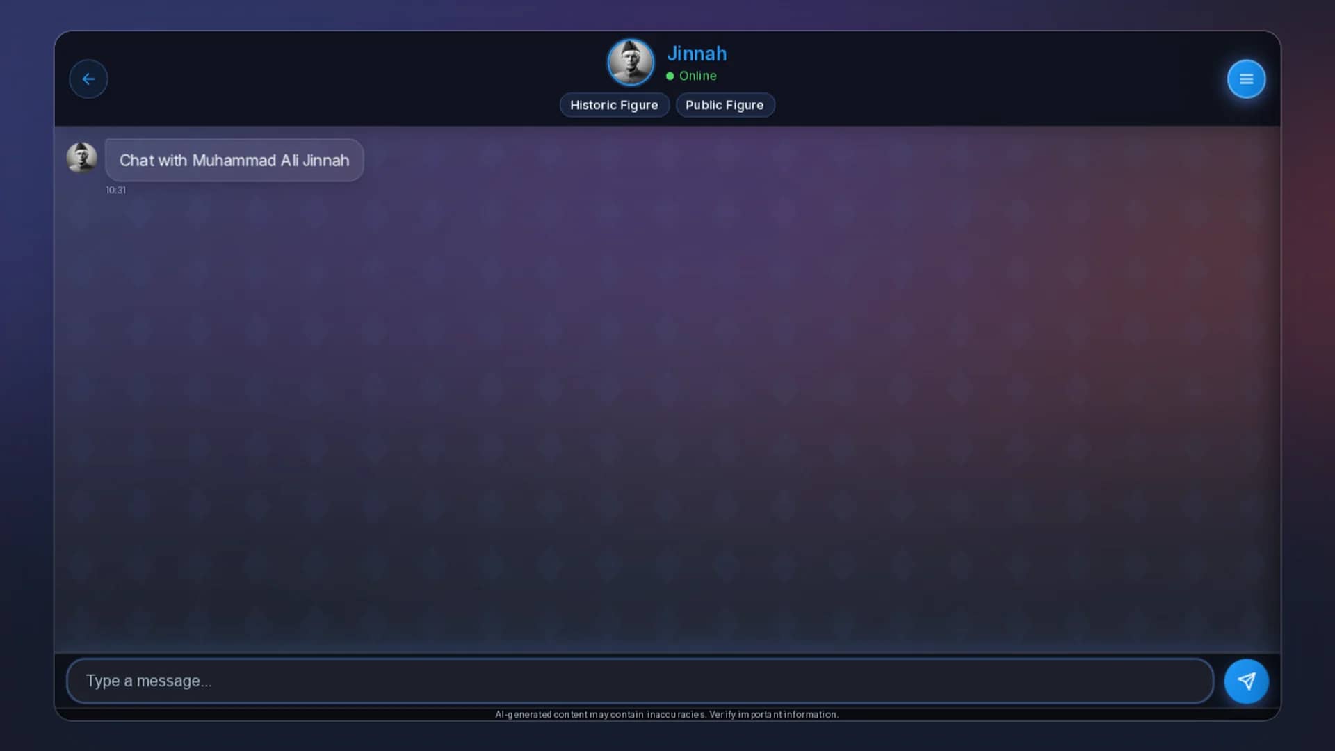 chat-with-jinnah homepage