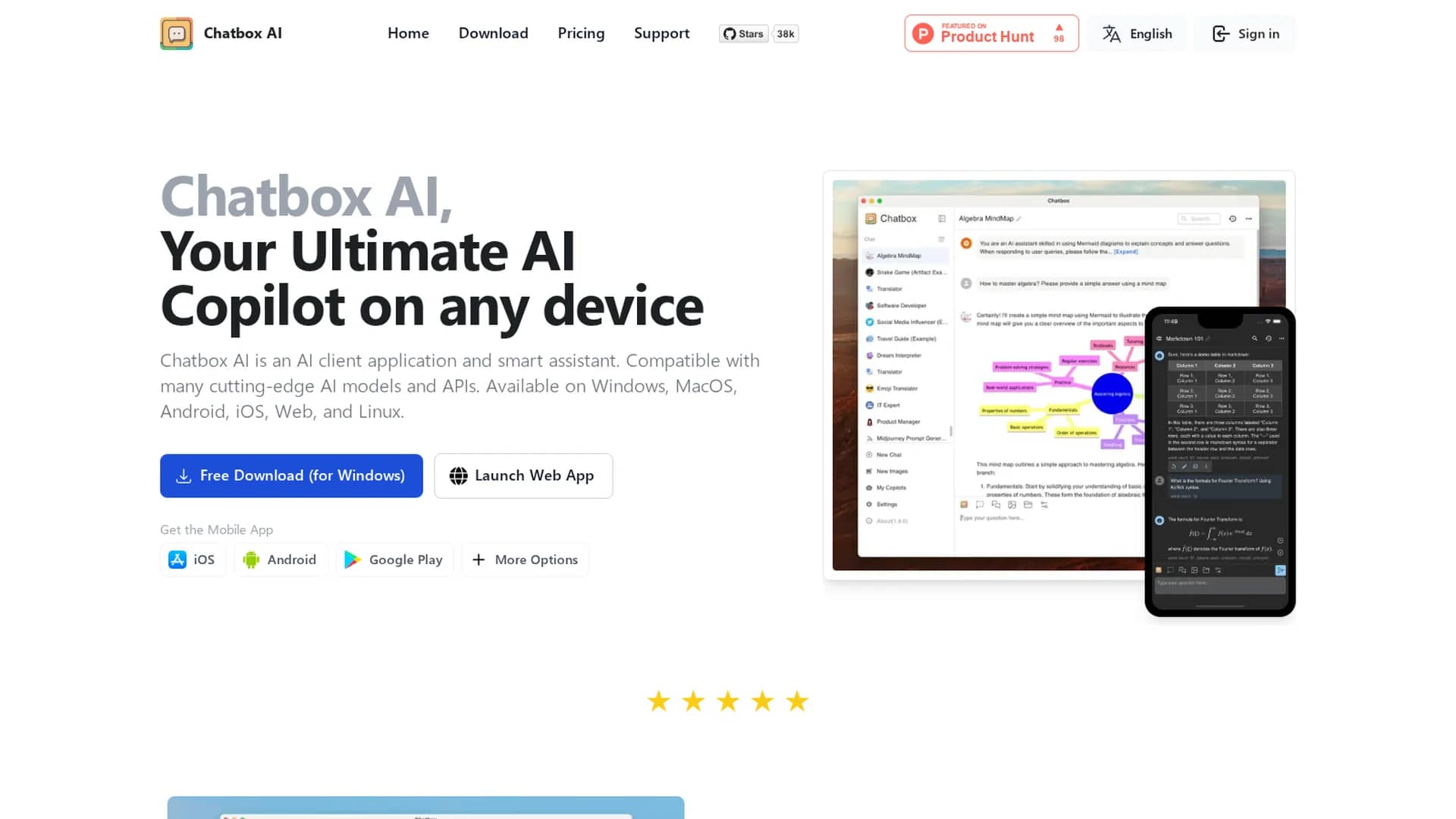 chatbox homepage