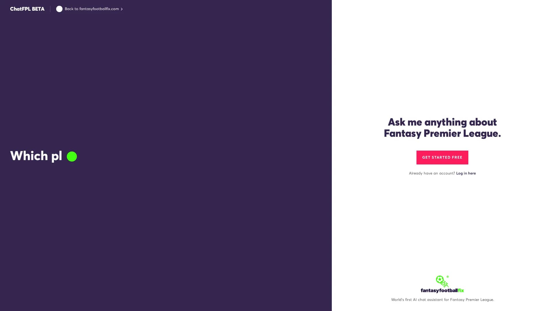 chatfpl homepage