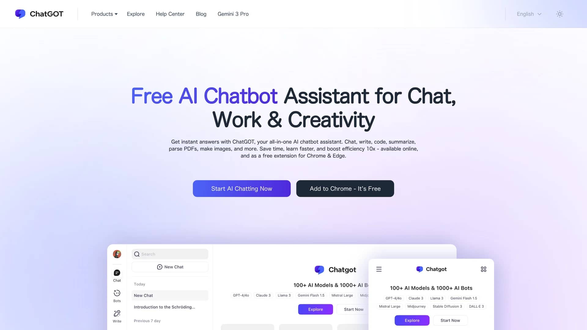 chatgot homepage
