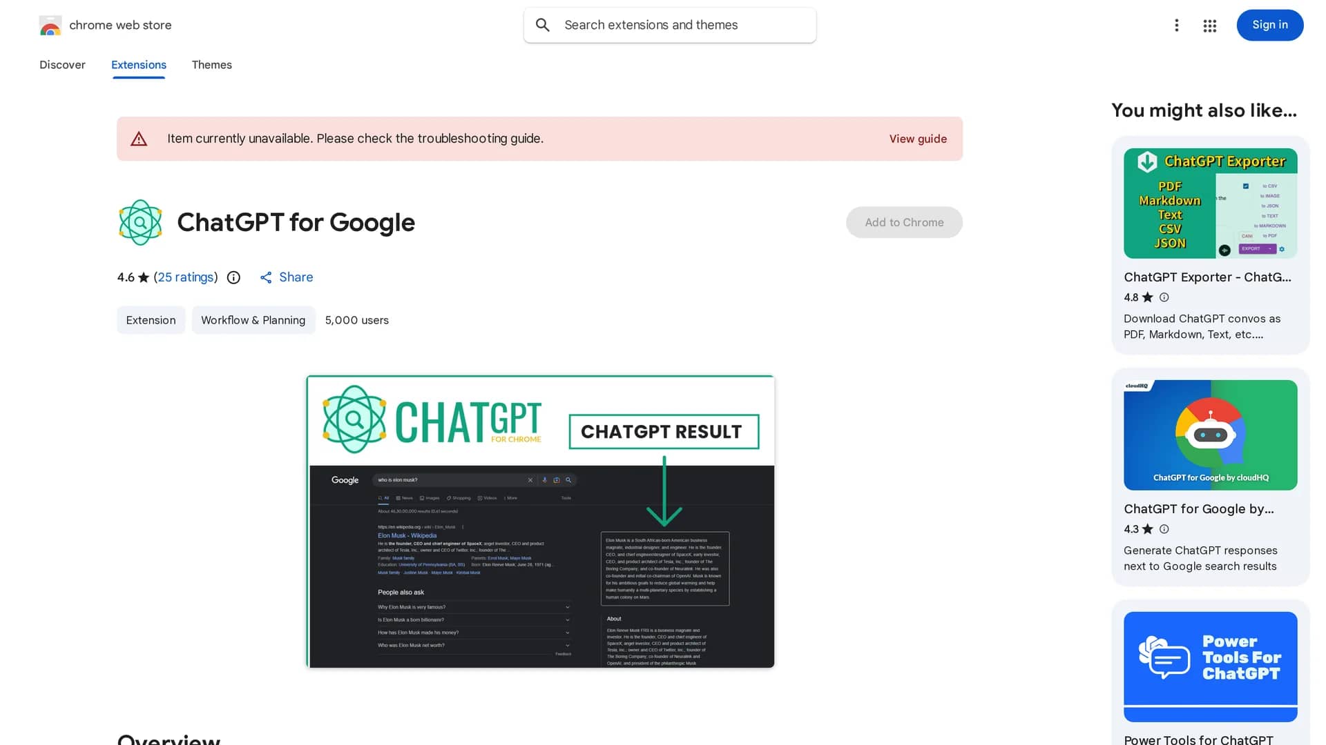chatgpt-for-google homepage