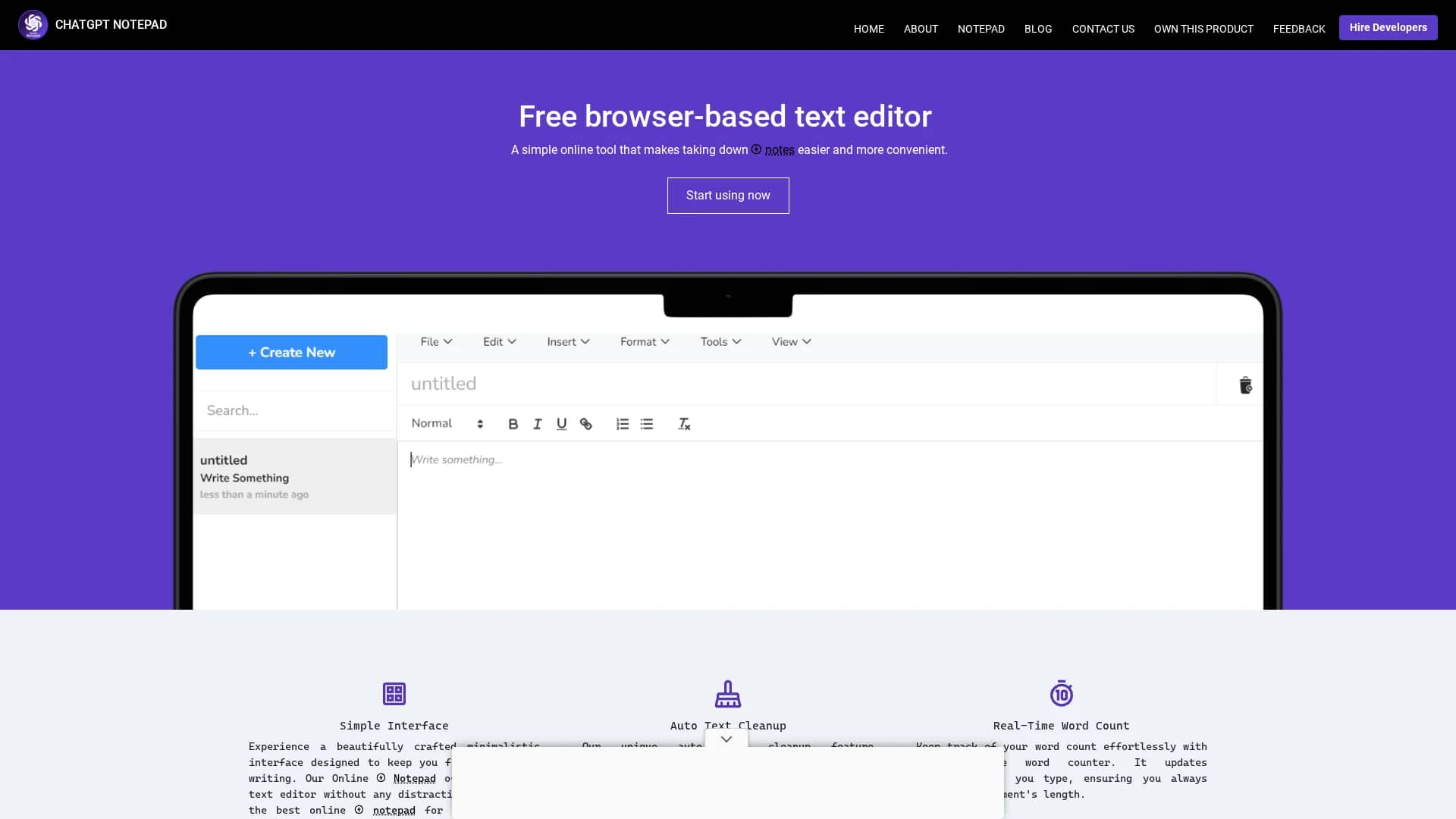 chatgpt-notepad homepage