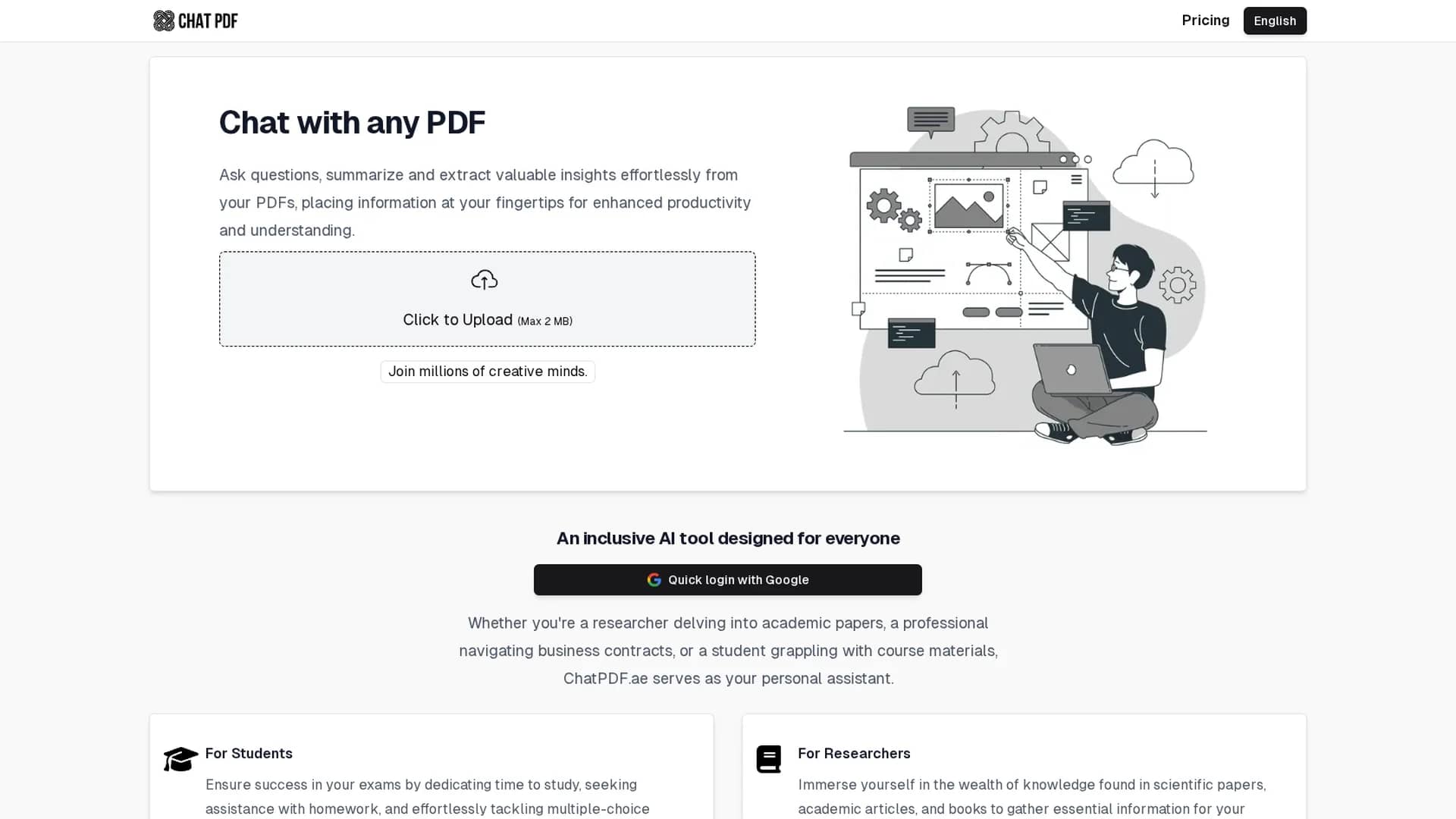 chatpdf-ae homepage