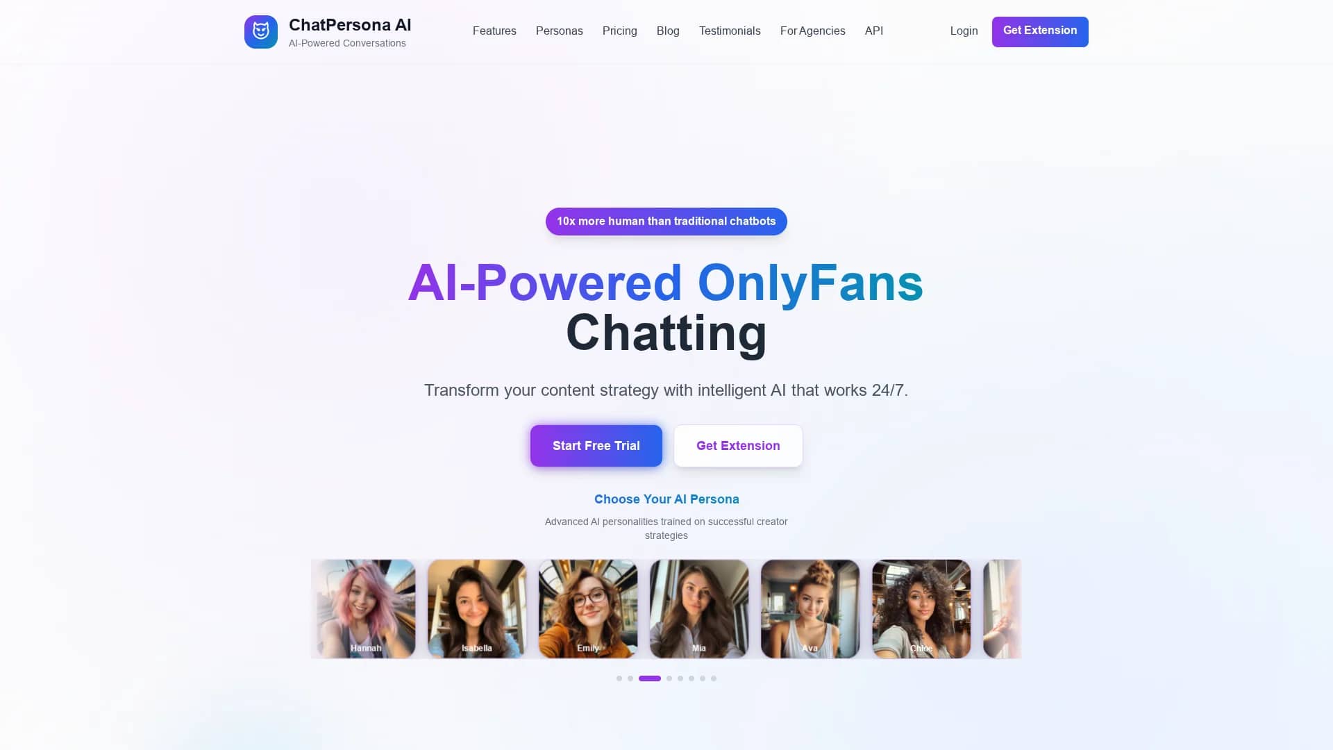 chatpersona-ai homepage
