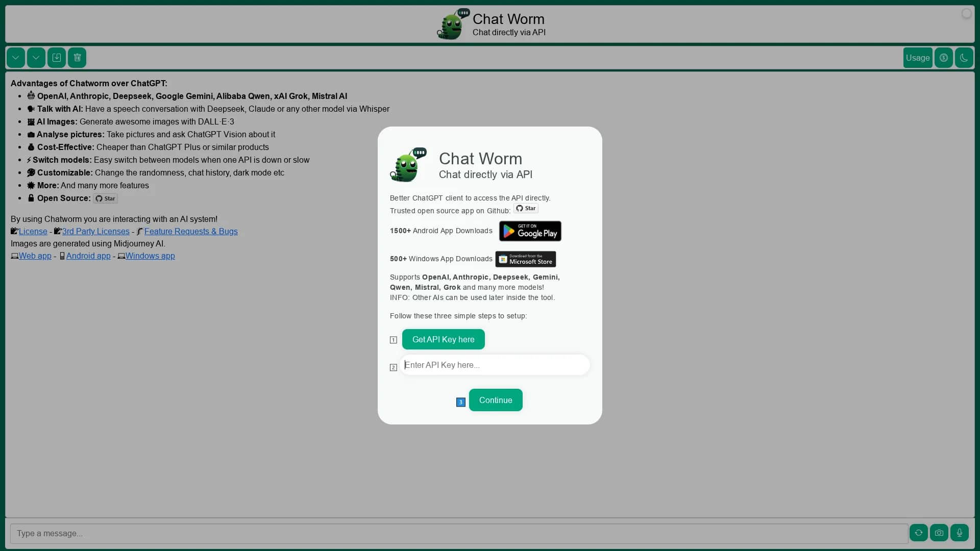 chatworm homepage
