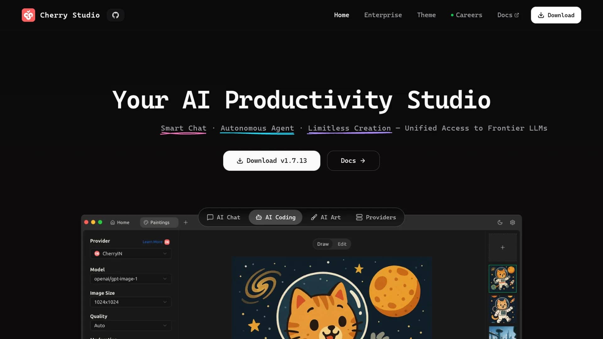 cherry-studio homepage