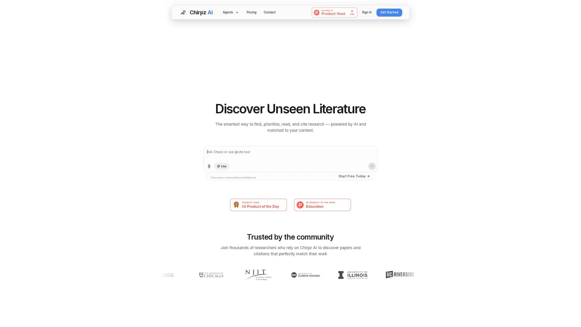 chirpz homepage