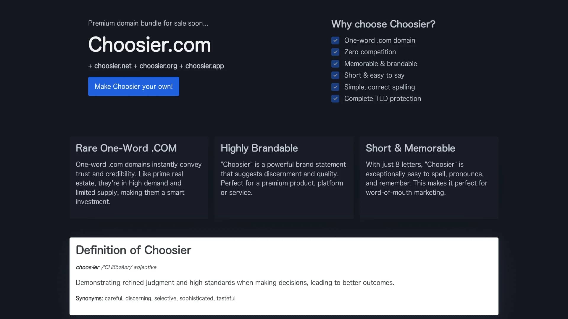 choosier homepage