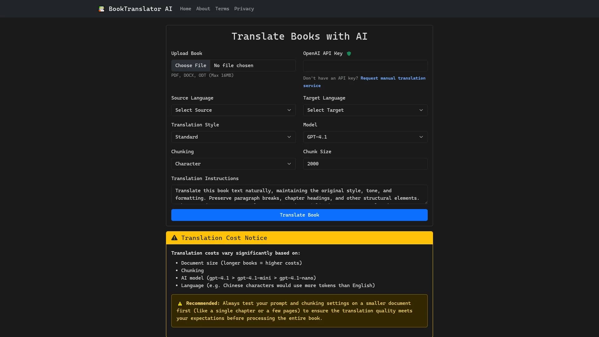 chunker-ai homepage