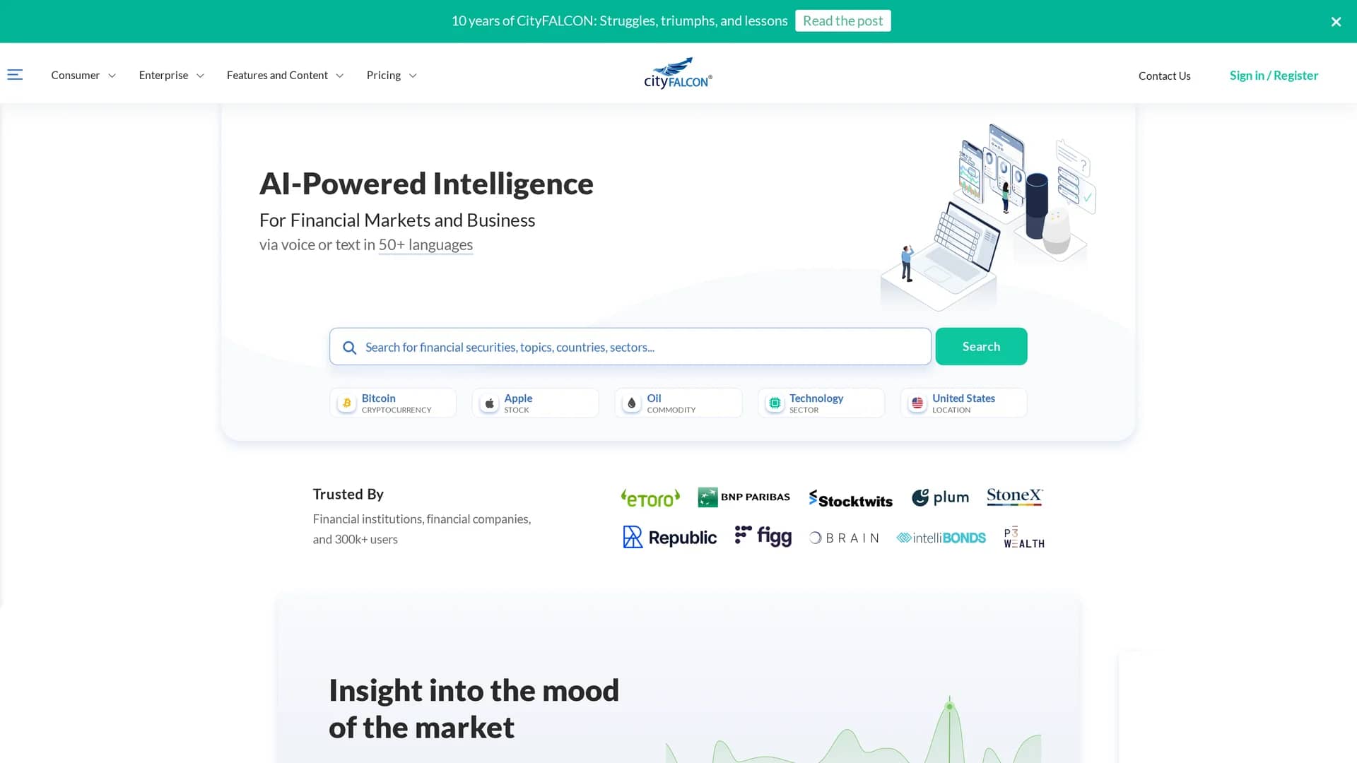 cityfalcon-ai homepage