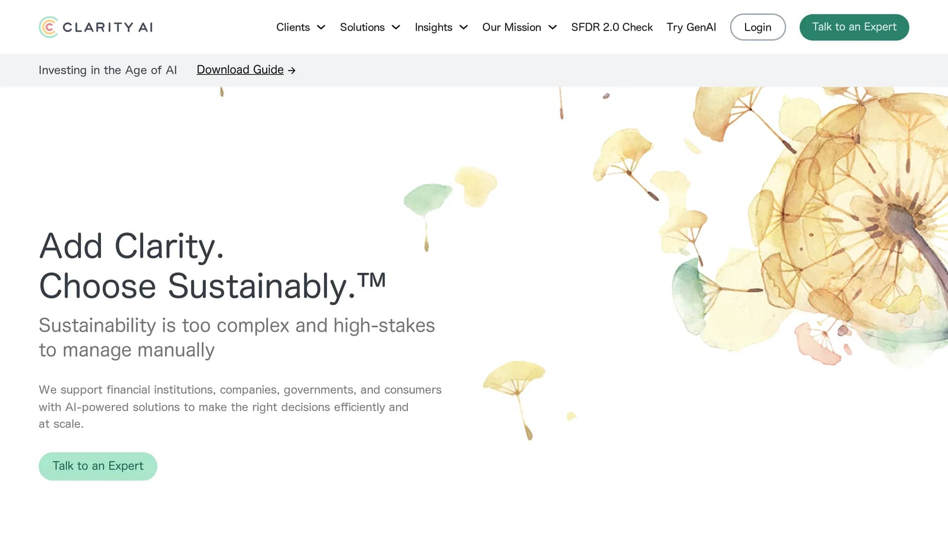 clarity-ai homepage