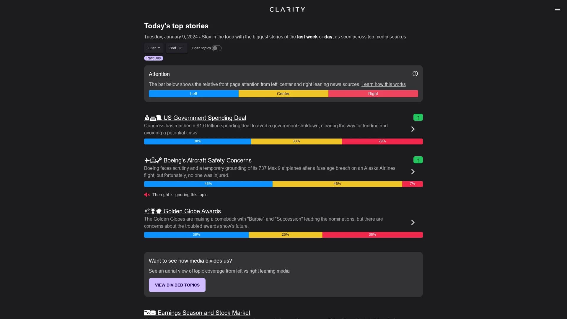clarity homepage