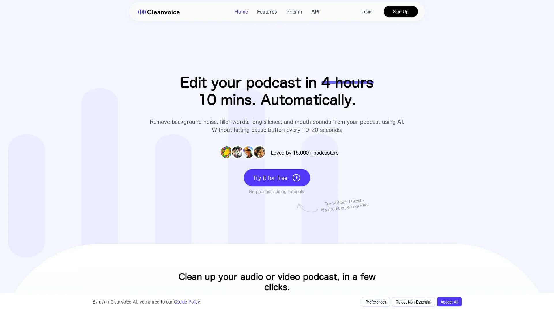 cleanvoice-ai homepage
