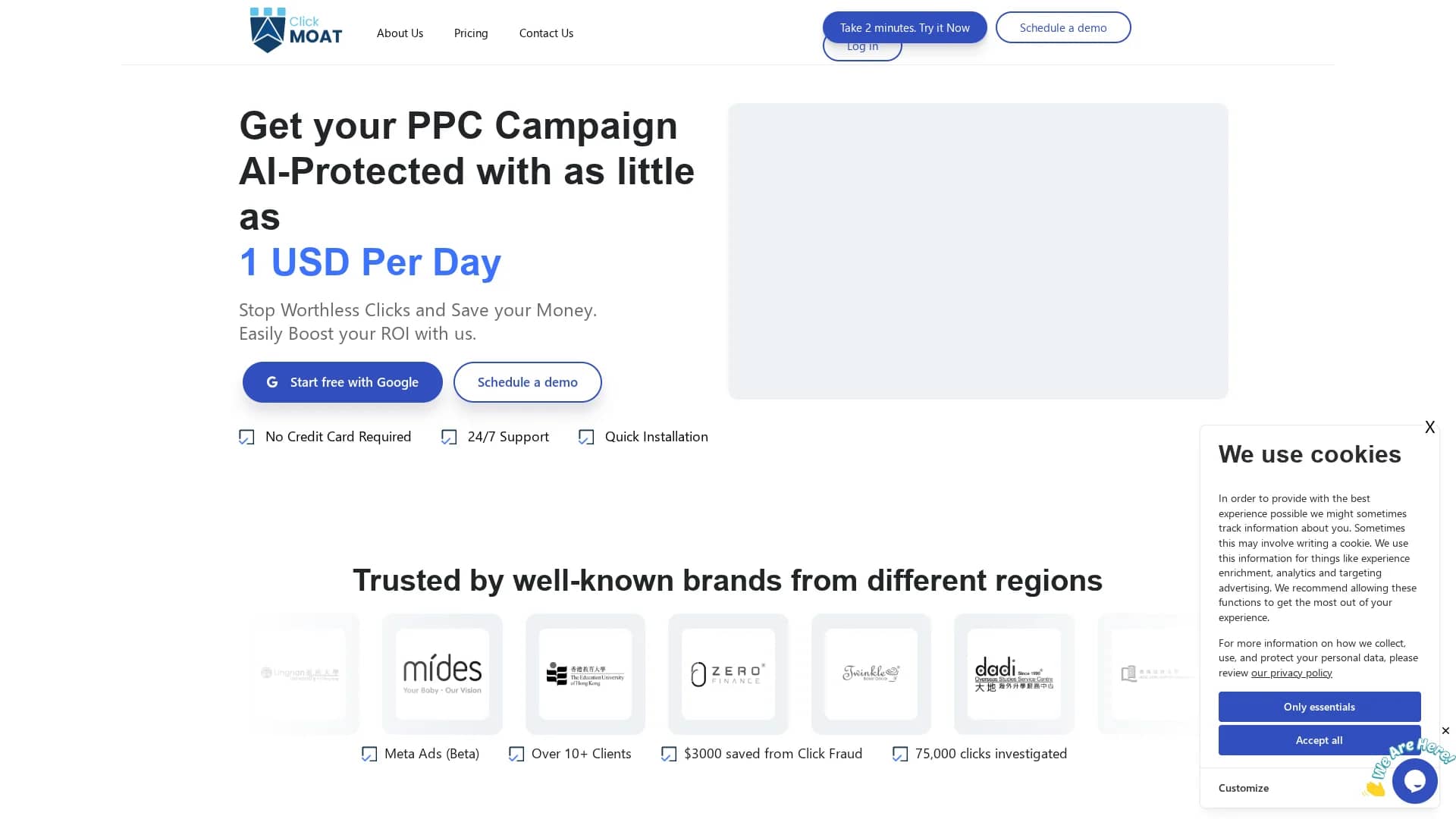 clickmoat homepage
