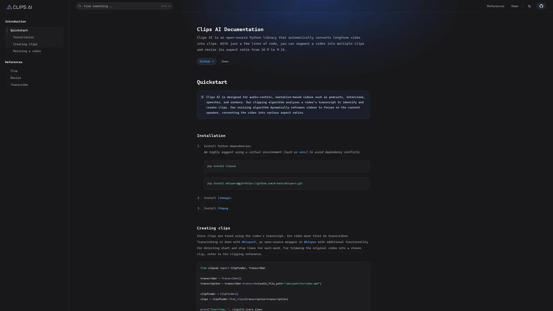 clips-ai homepage