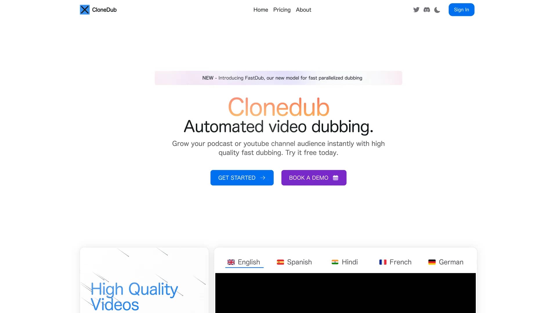 clonedub homepage