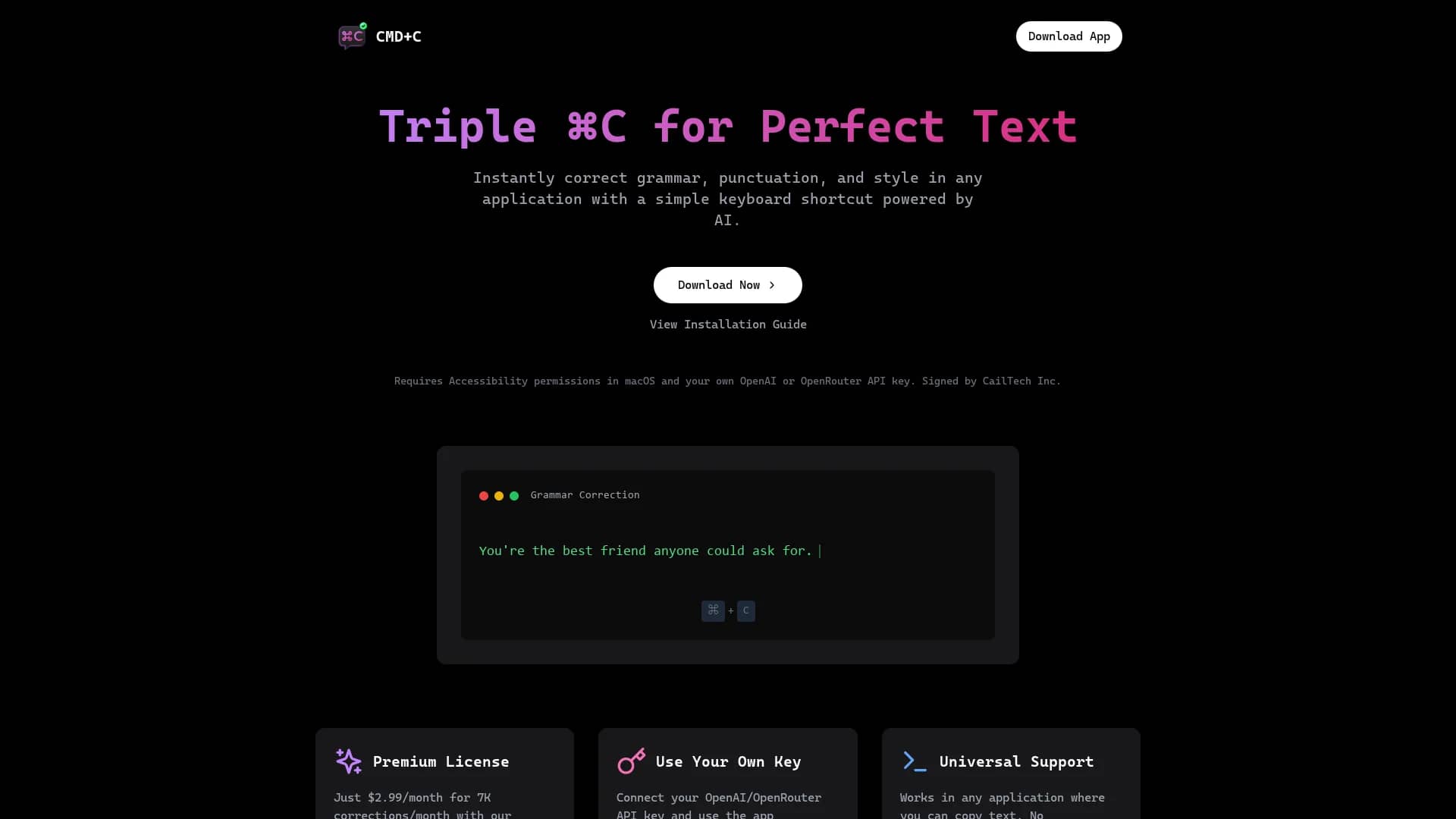 cmd-c-app homepage