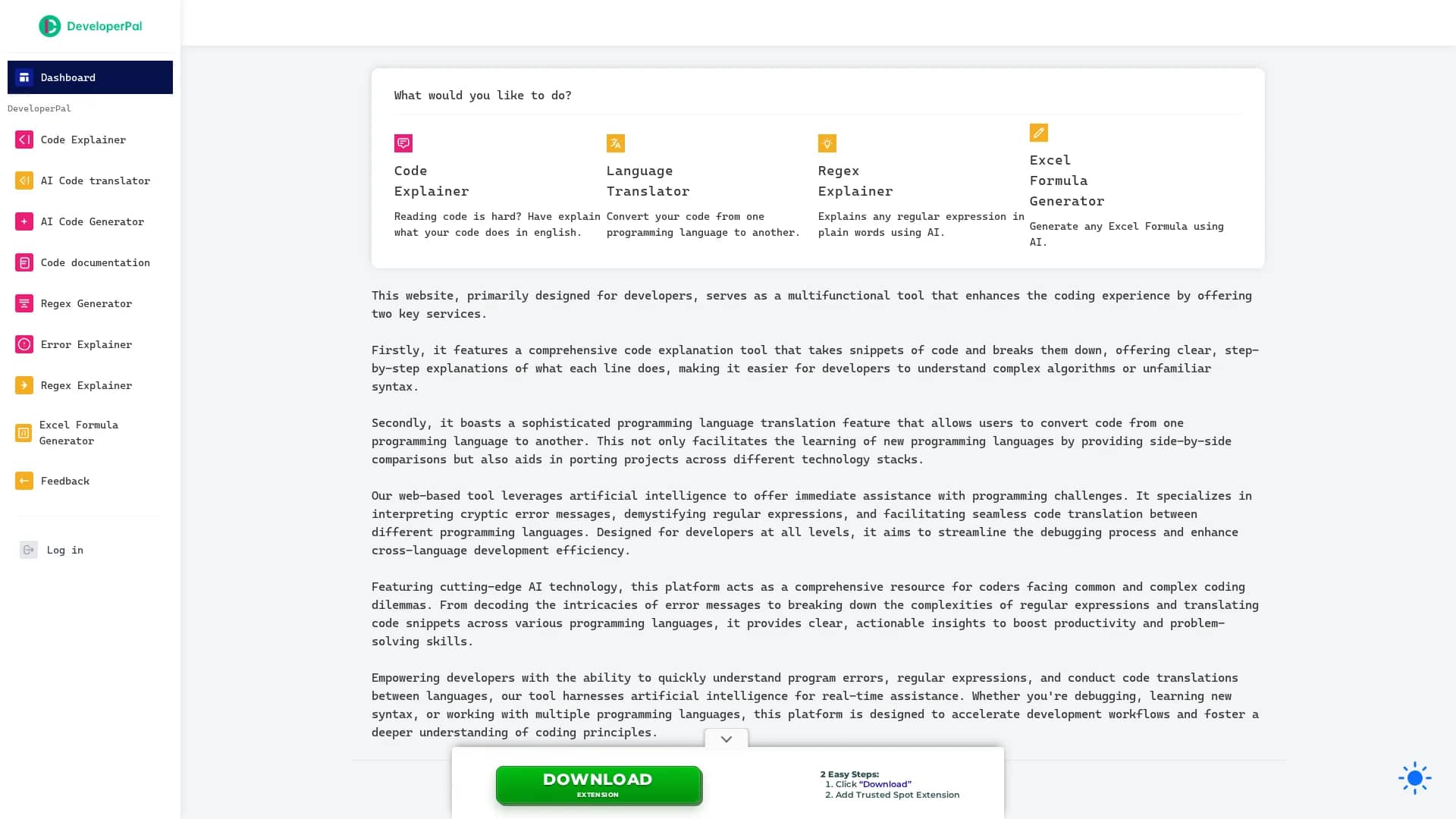 code-explainer homepage