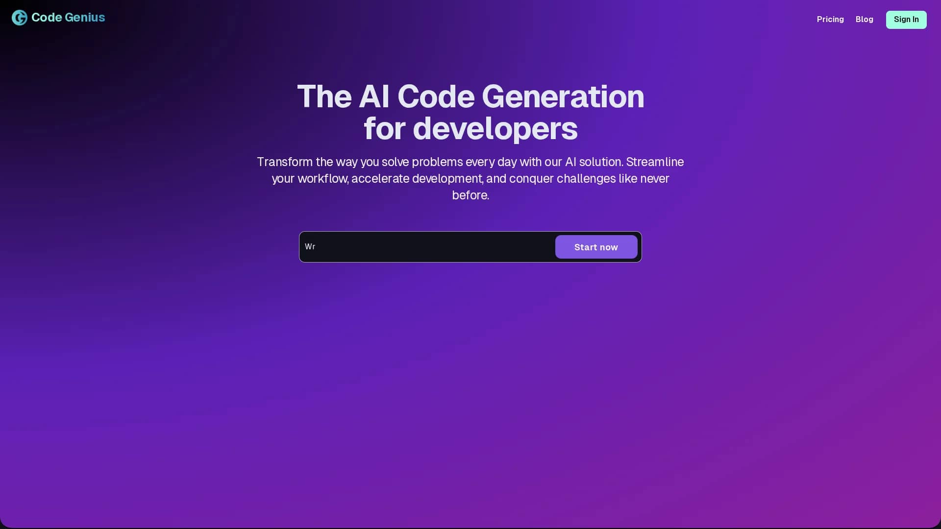code-genius homepage