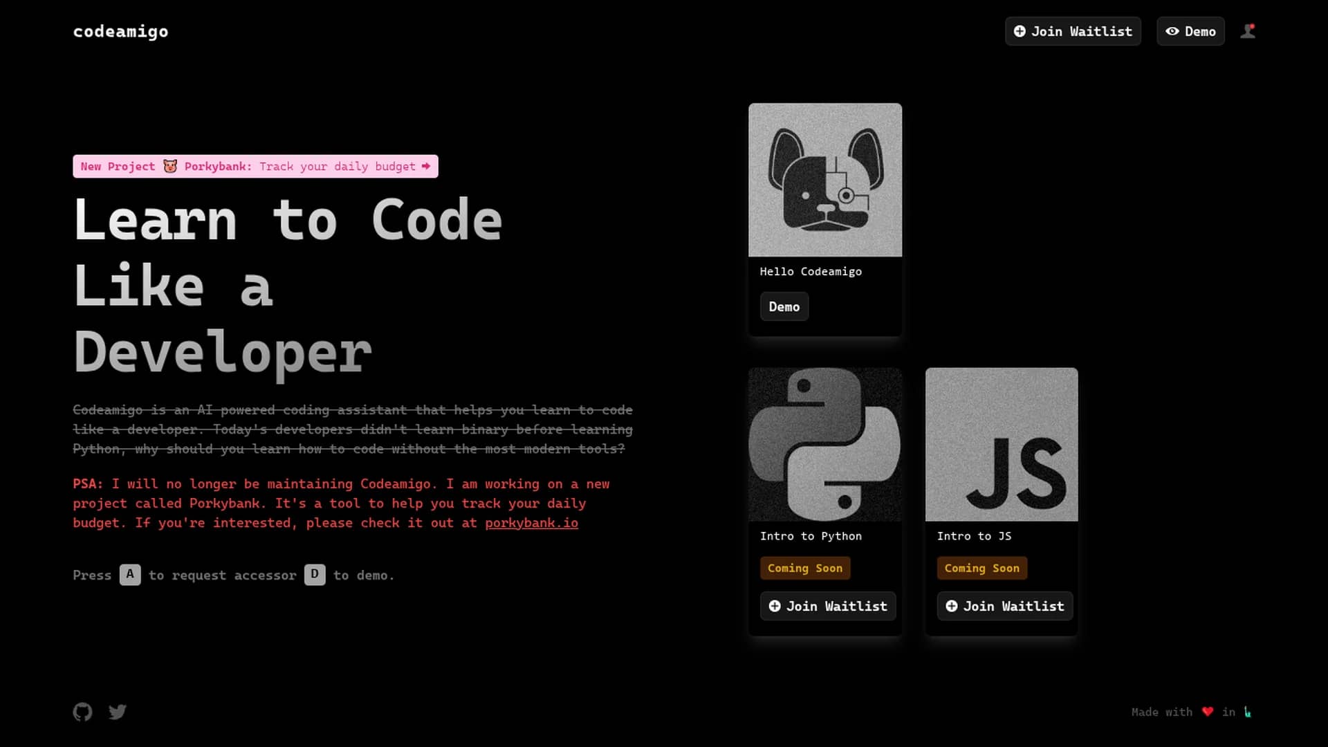 codeamigo homepage