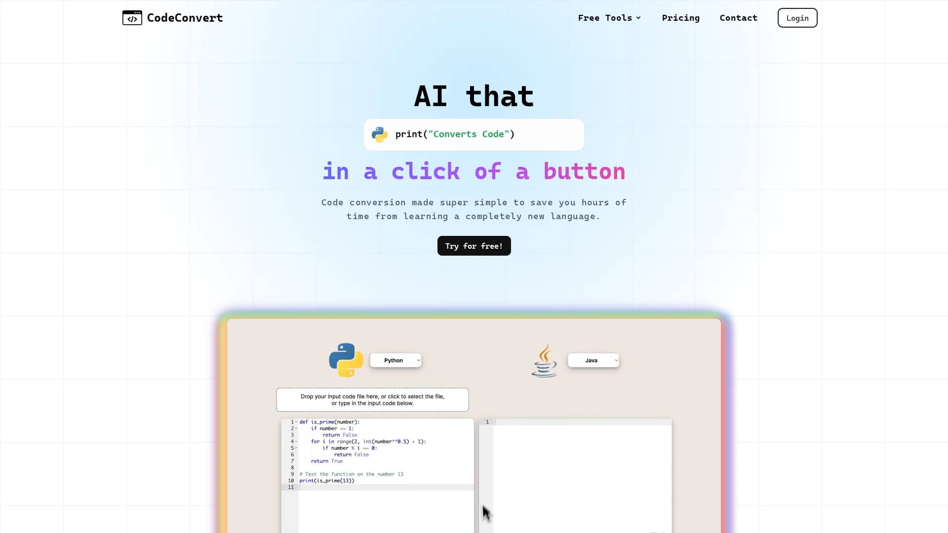 codeconvert-ai homepage