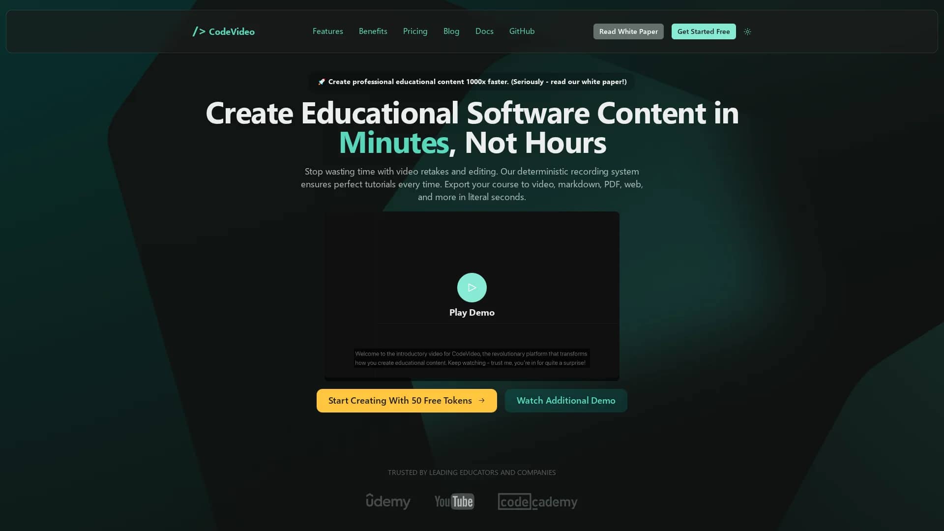 codevideo homepage