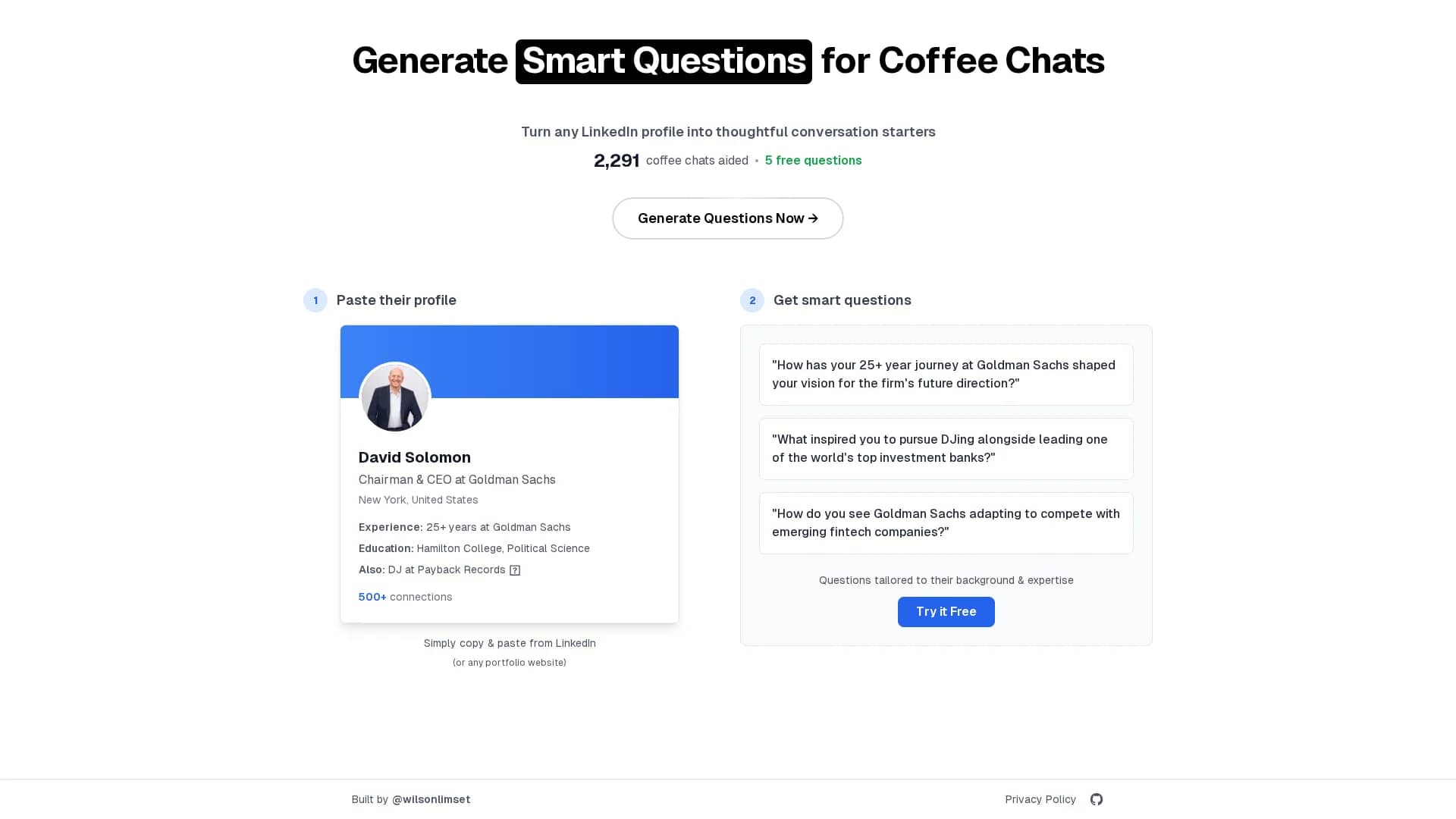 coffee-chat-ai homepage