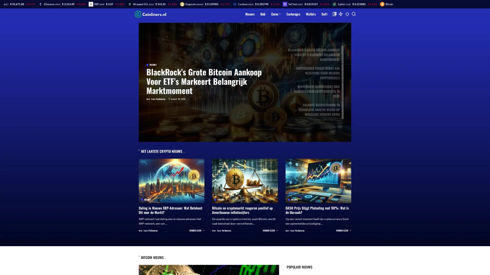 coinliners-nl homepage