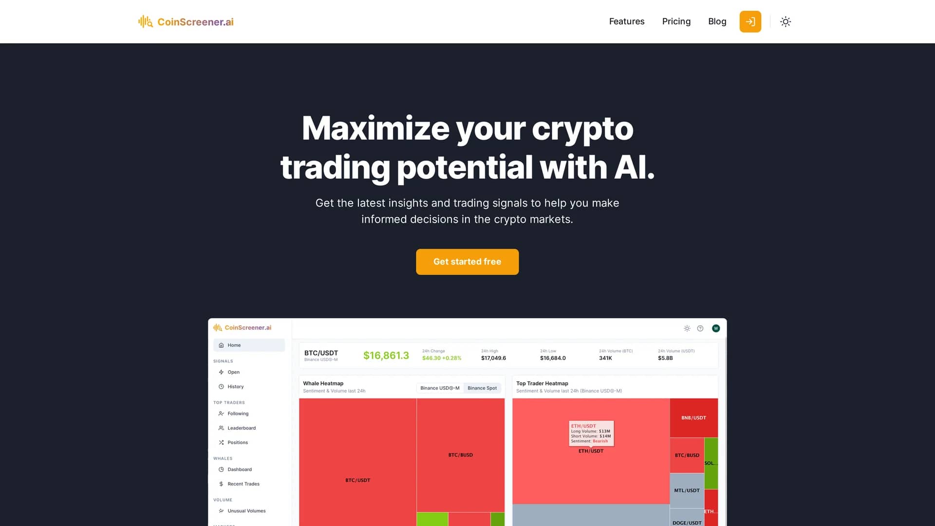 coinscreener homepage