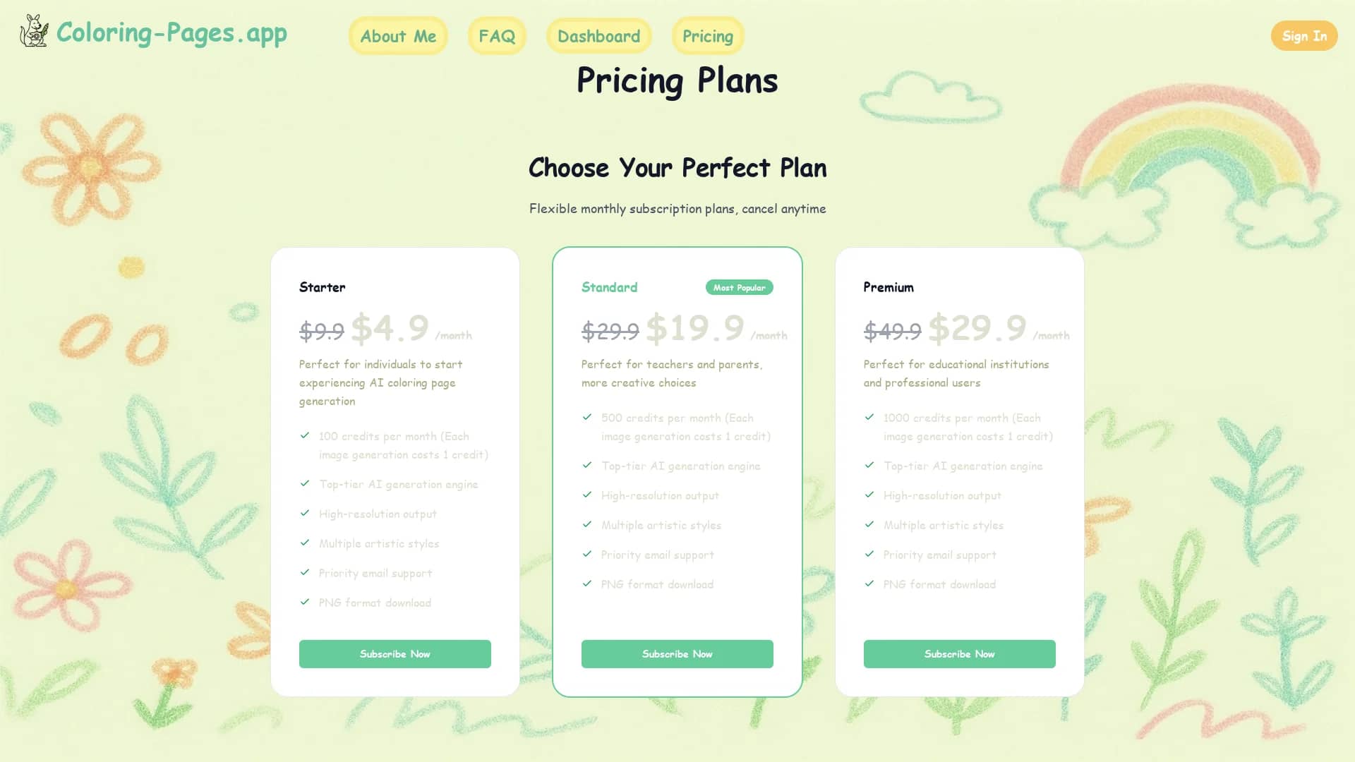 coloring-pages-app homepage