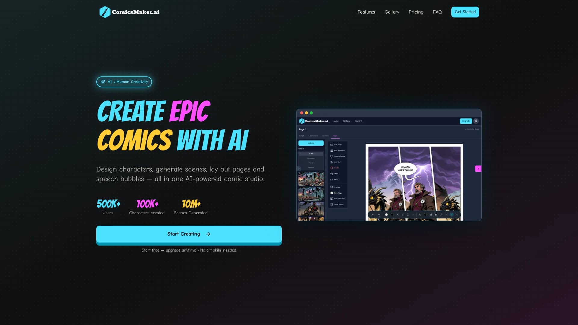 comicsmaker-ai homepage