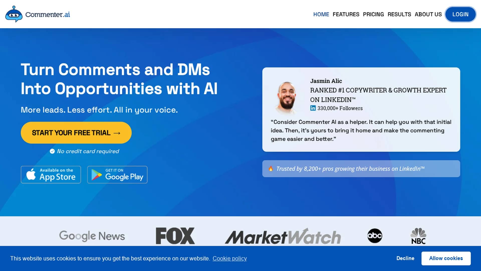 commenter-ai homepage