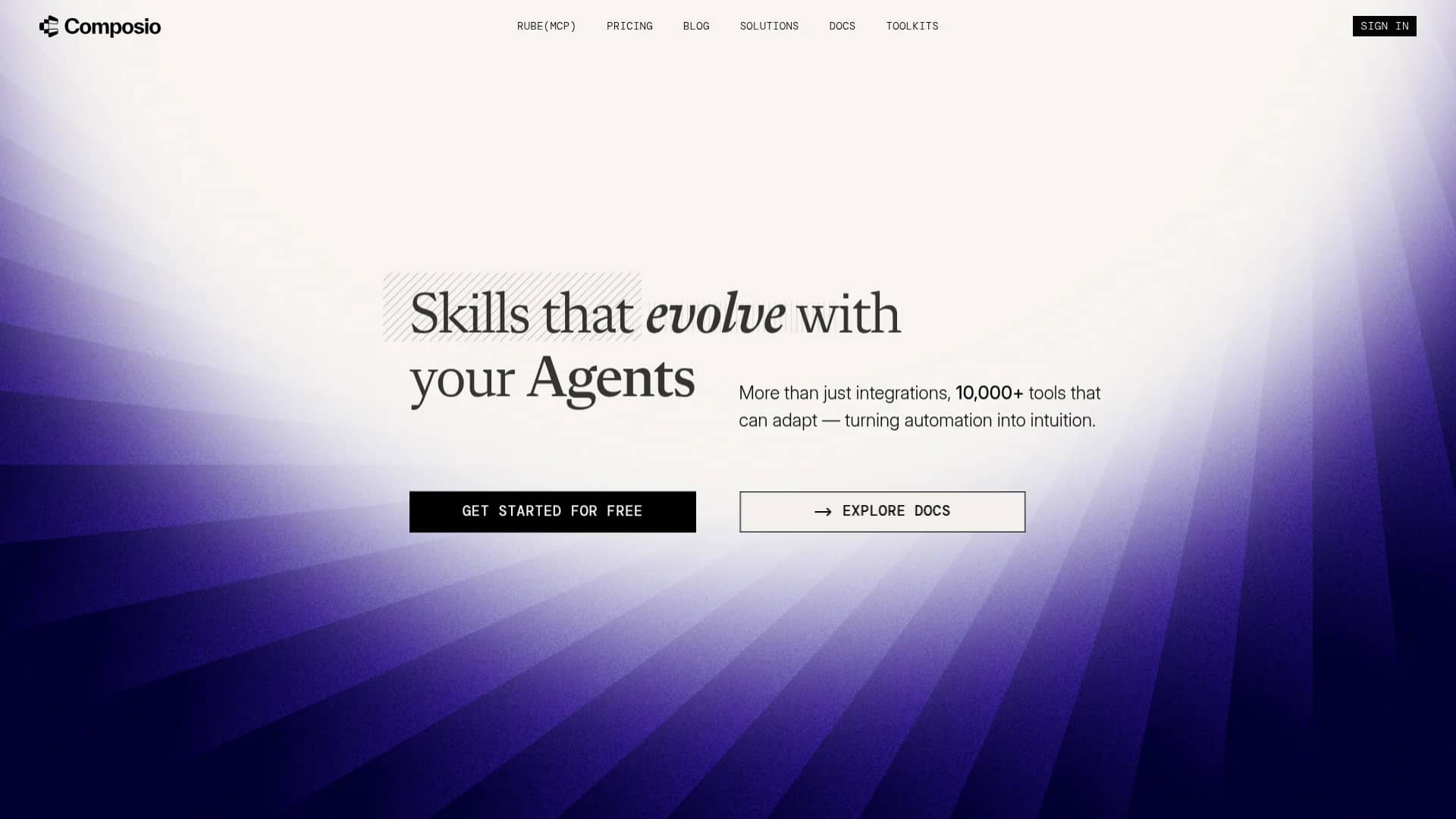 composio-dev homepage