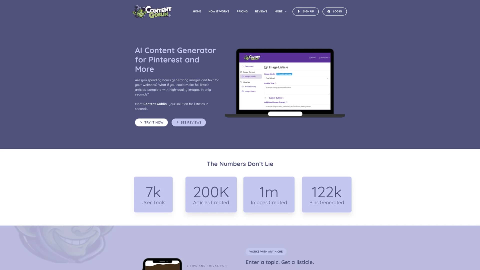 content-goblin homepage