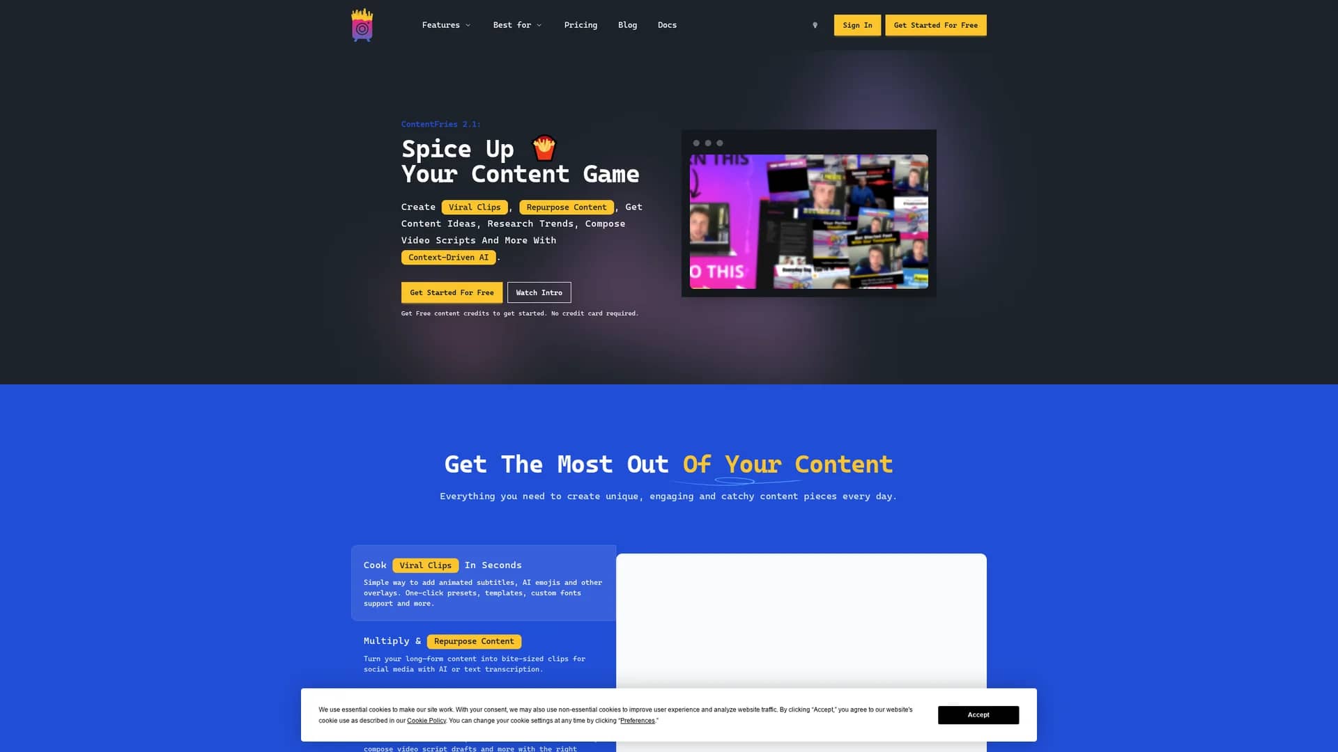 contentfries homepage