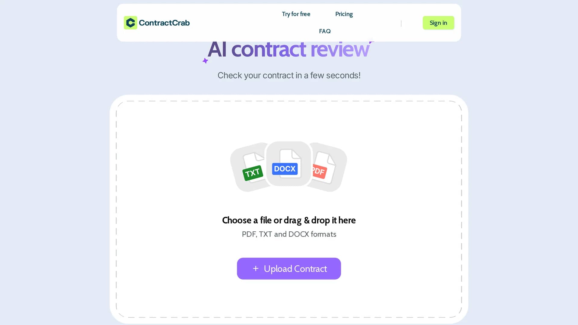 contractcrab homepage