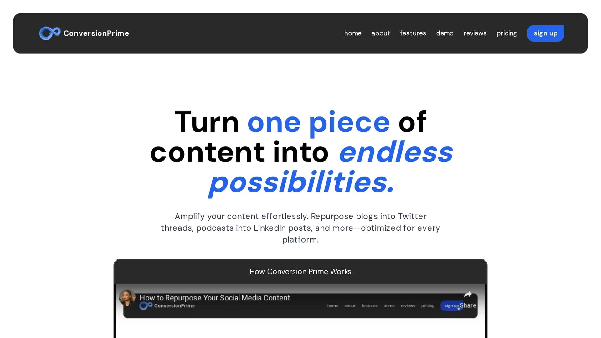 conversion-prime homepage