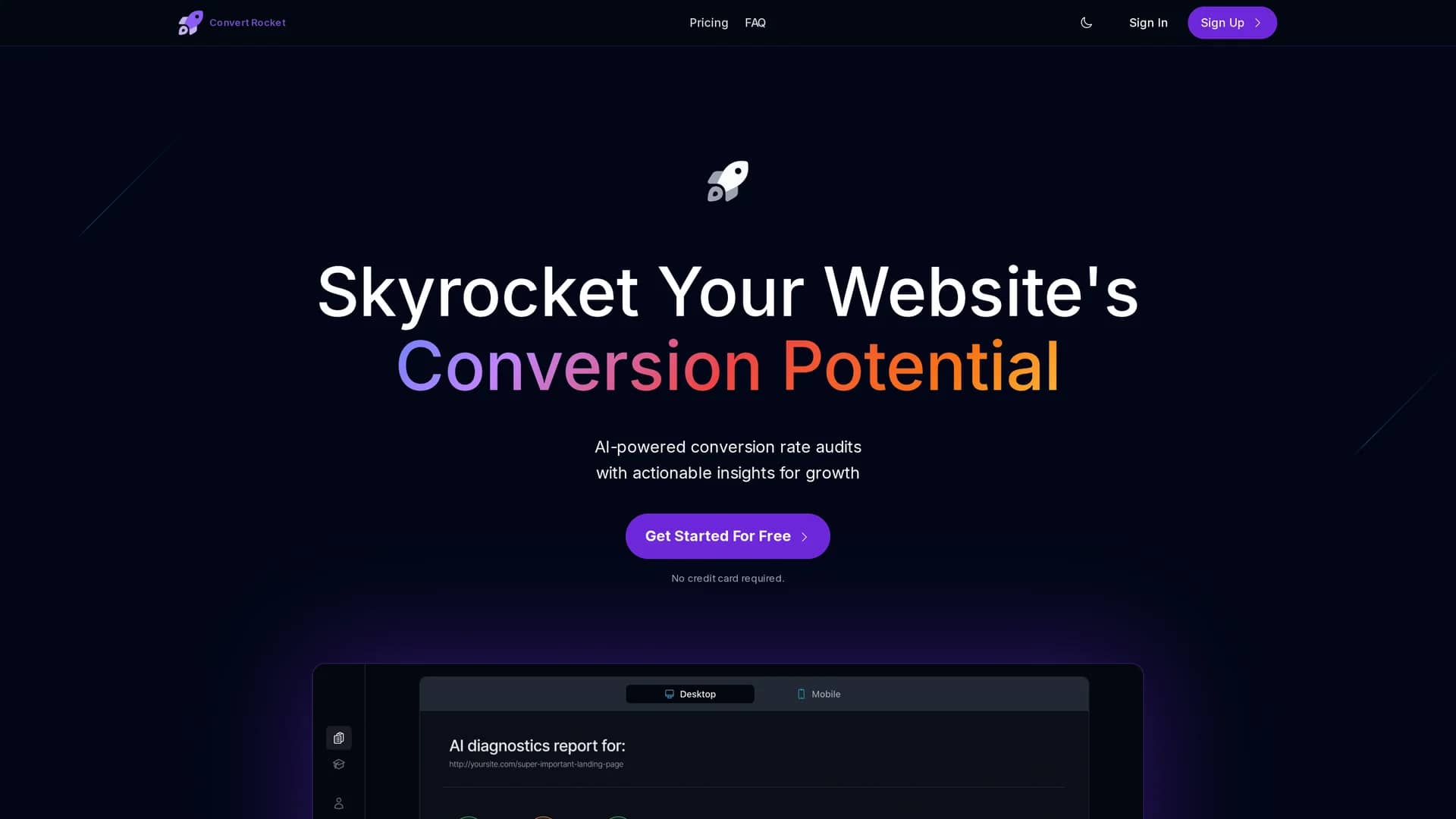 convert-rocket homepage