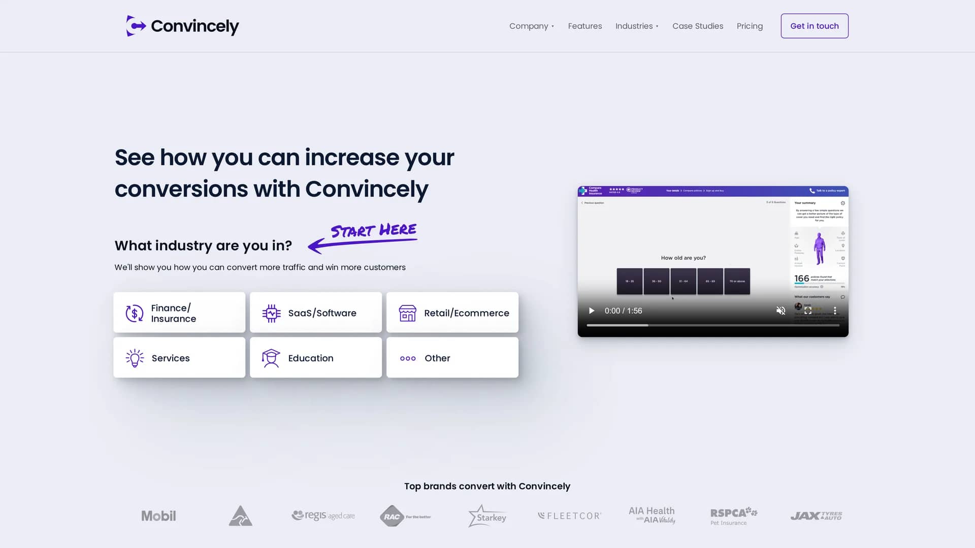 convincely-com homepage
